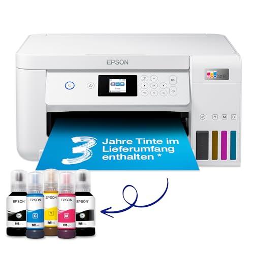 EcoTank ET 2856 A4 Multifunktions Wi Fi Tintentankdrucker, mit einem im Lieferumfang enthaltenen Vorrat an Tinten bis zu 3 Jahren