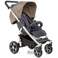 Gesslein Buggy S4 Air  Design 353 mit Liegefunktion, klein zusammenklappbar, für große Kinder bis 25 kg, veganer Lederschieber cognac höhenverstellbar, Kinderwagen Sportwagen