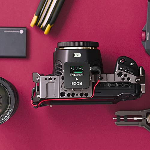 RØDE Wireless GO II Ultrakompaktes Kabelloses Zweikanal Mikrofonsystem mit eingebauten Mikrofonen, integrierter Aufnahmefunktion und 200 m Reichweite für Filmemachen, Interviews, Schwarz