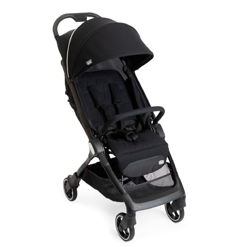 Chicco We Kinderwagen, faltbar, ultraleicht, von 0 Monaten bis 22 kg, Reise Kinderwagen, neigbar, mit Schlafposition, gepolsterte Schultergurte, kompakter Verschluss, Tasche und Regenschutz – Schwarz
