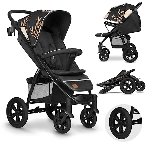LIONELO Annet Buggy bis 22 kg mit Liegefunktion, Kinderwagen klein zusammenklappbar mit Zubehör, Eva Schaum Räder, Moskitonetz, Fußdecke Getränkehalter, Korb (Lovin, Tour)