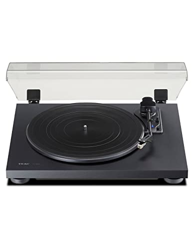 Teac TN 180BT A3 Plattenspieler mit Bluetooth Ausgang (Riemenantrieb, 33/45/78 U/min, integrierter Phono Vorverstärker, High Density MDF Gehäuse) Schwarz