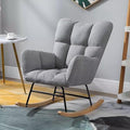 JIAOCKJIAO Schaukelstuhl for Kinderzimmer, Gepolsterte Rocking Chair aus Baumwollleinen, Sessel mit Beinen aus Massivholz, Moderner Schaukelsessel mit Rückenlehne, for Wohnzimmer, Schlafzimmer (Color
