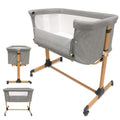 Interbaby Beistellbett STUCK TO ME · grau· Set aus Aluminium, Wickel  und Tragetasche   6 verstellbare Höhen   unabhängige Räder mit Bremsen