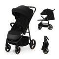 Kinderkraft TRIG 3 Kinderwagen, Kinderbuggy, Liegewagen, Sportwagen, Buggy, Zusammenklappen, Breite und tiefe Sitz, mit Liegeposition, 4 Rad Dämpfung, Große Dach, 5 Punkt Gurt, bis zu 25 kg, Schwarz