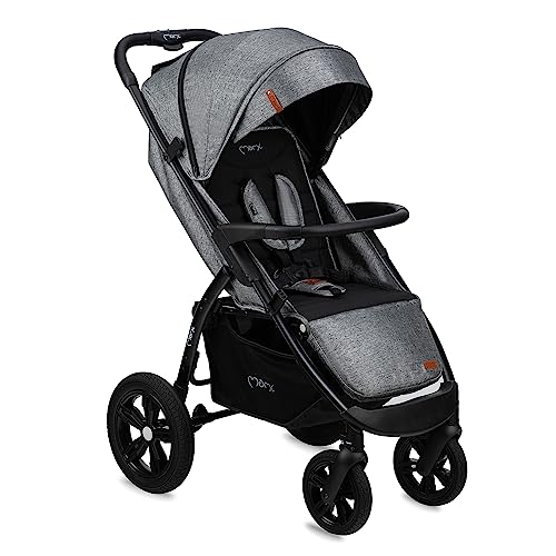 MoMi MIYA, Kinder Buggy Kinderwagen ab dem 6. Monat (bis 22 kg), regulierbarer 5 Punkt Sicherheitsgurt, Einkaufskorb, Fußsack, Getränkehalterung, Regenschutz und Insektenschutz
