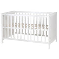 roba 2 in 1 Babybett 60 x 120 cm   Gitterbett &amp; Beistellbett 6 fach Höhenverstellbar   5 Schlupfsprossen   Holz weiß