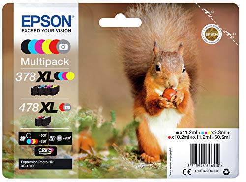 Epson Original 378XL/478XL Tinte Eichhörnchen, XP 15000, Multipack 6 farbig