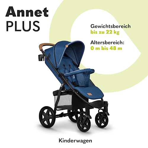 LIONELO Annet Plus Buggy bis 22 kg mit Liegefunktion, Kinderwagen klein zusammenklappbar mit Zubehör, Eva Schaum Räder, Moskitonetz, Fußdecke Getränkehalter, Korb