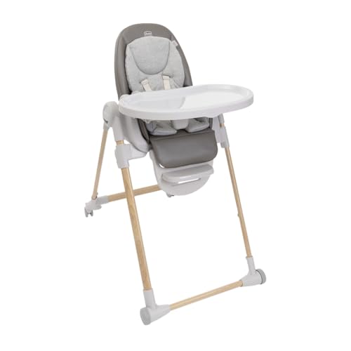 Chicco Polly Armonia, Kinderhochstuhl für Babys von der Geburt bis 40 kg, Hochstuhl mit verstellbarer Höhe und Fußstütze, Kompakt verstaubar, Modernes Design