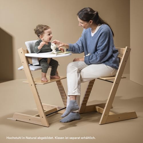 Stokke Tripp Trapp Hochstuhl (Storm Grey) mit Stokke Tray (Storm Grey)   ein verstellbares, ergonomisches und leicht zu reinigendes Babyset für Kinder im Alter von 6 36 Monaten