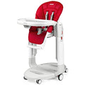 Peg Perego Tatamia Follow Me – Multifunktions Hochstuhl für Neugeborene, Babyliege, Schaukelstuhl, 6 Räder, zusammenklappbar, für Kinder von 0 bis 3 Jahren (0 15 kg), Erdbeere