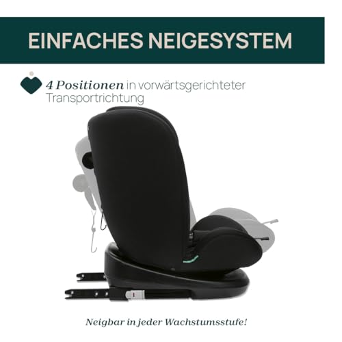 Chicco Kindersitz Mokita I Size, mit Isofix System, für Kinder zwischen 76 und 150 cm Körpergröße, verwendbar ab 15 Monaten, inklusive Einsatz, Schwarz